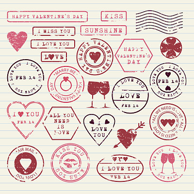 Valentine's Day stamps set