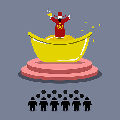 People worship and praying for money from God of Fortune