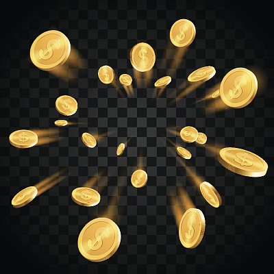 Gold coins explosion
