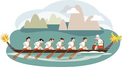 Dragon boat racing illustration