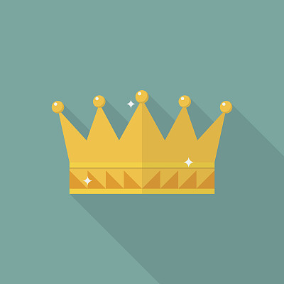 Crown icon in flat style