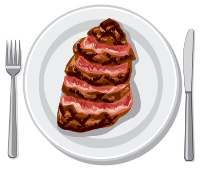 prepared beef steak