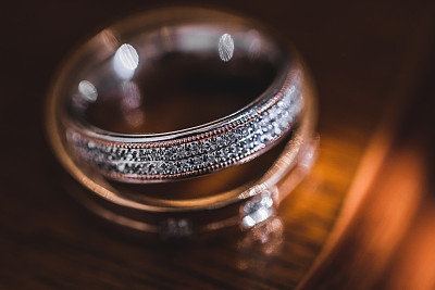 Macro photo of wedding rings