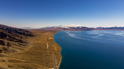 Aerial view of Sayram Lake