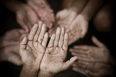 Hands of poverty.