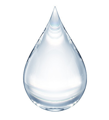 Water drop on white