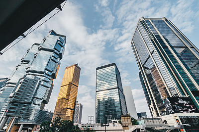 look up skyscraper in city of Hong Kong