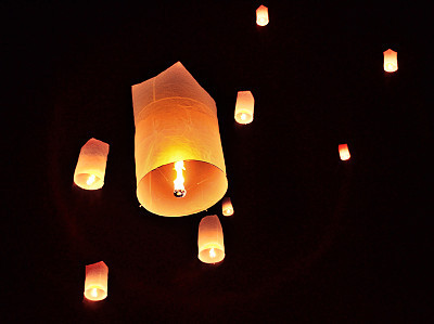 Floating lantern at Chiang Mai Province