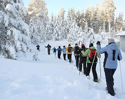 Snowshoe walking