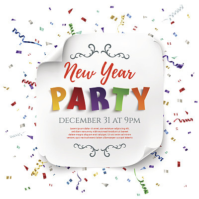 New Year party poster.