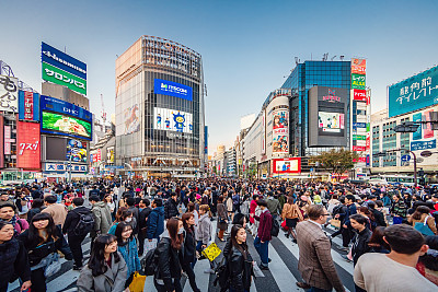 Crowded Busy Tokyo Shibuya Crossing Japan