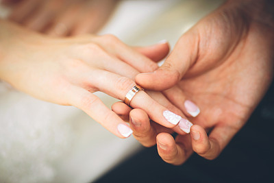 Wedding rings. Wedding couple