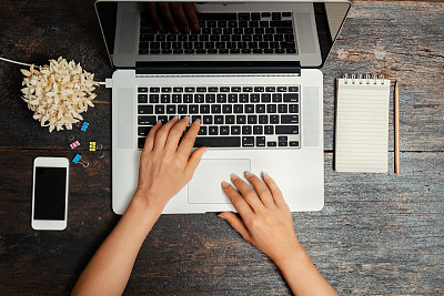 Modern working table,online concept.