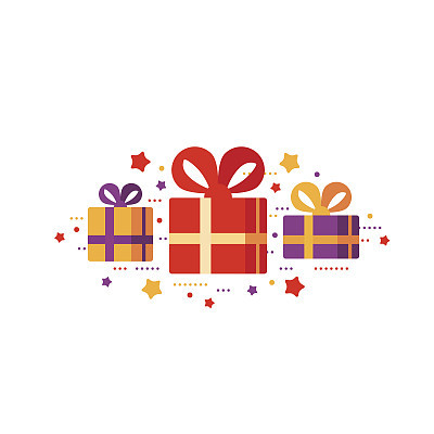 Gift box icon, special present idea
