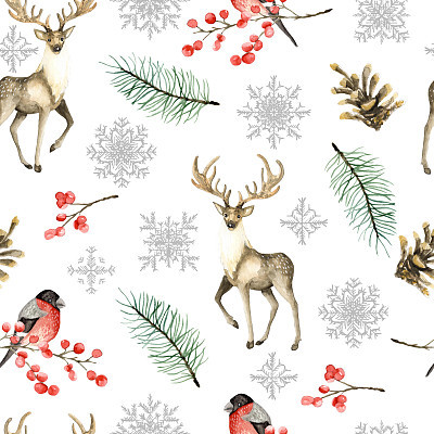 Deer and bullfinches