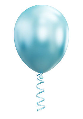Blue Balloon isolated on White Background