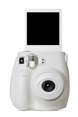 Instant camera with a blank photo