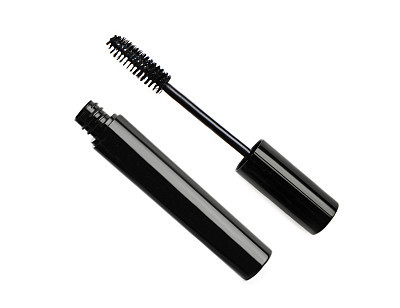 black mascara with mascara brush
