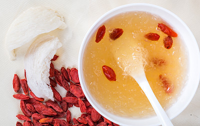 Edible bird's nest and goji, jujube. Bird's nest soup, traditional Chinese food
