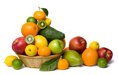 Healthy fruit isolated on white
