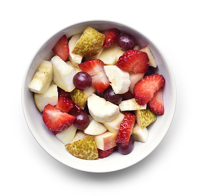 Fresh fruits in a white bowl
