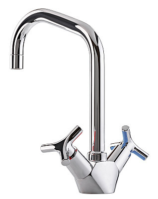 Mixer cold hot water. Modern faucet  bathroom.  Kitchen tap  .