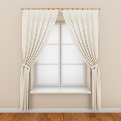 Window with curtains