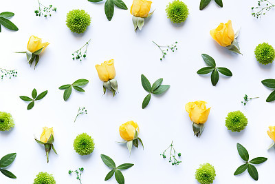 Floral Arrangment On White Background