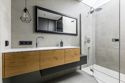 Modern bathroom with shower