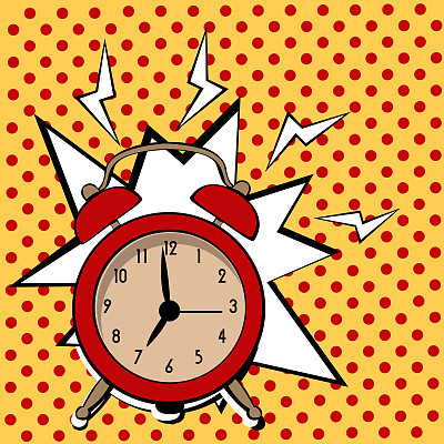 Cartoon pop art alarm clock