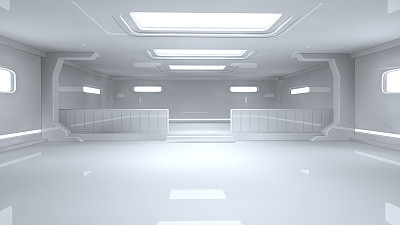 Picture of a large empty sci-fi style room