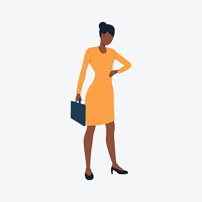 Afro woman holding brief-case