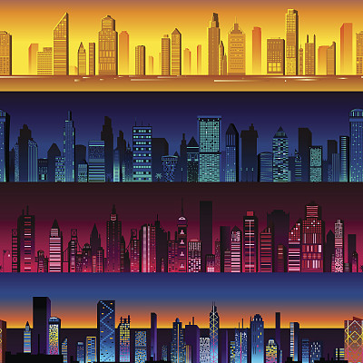 Seamless skyscraper building pattern