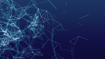 beautiful cg generated 3d abstract background with geometry lines and dots