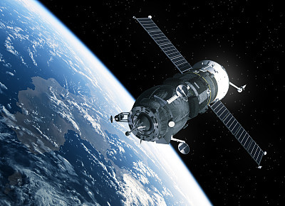 Cargo Spacecraft Orbiting Earth