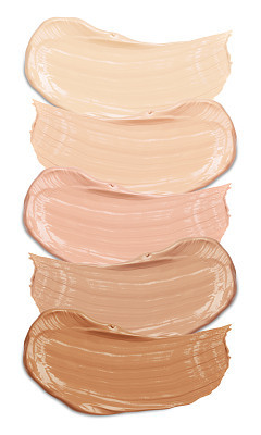 foundation swatches on white