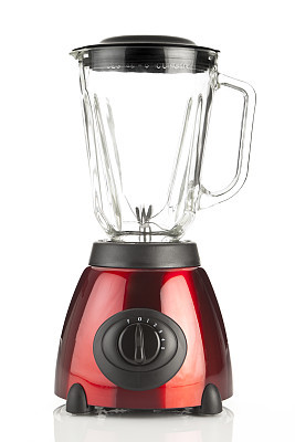Red blender on white background