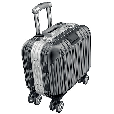 Luggage on wheels, top view
