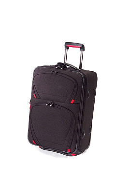 black suitcase on white