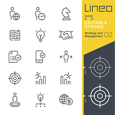 Lineo Editable Stroke - Strategy and Management outline icons
