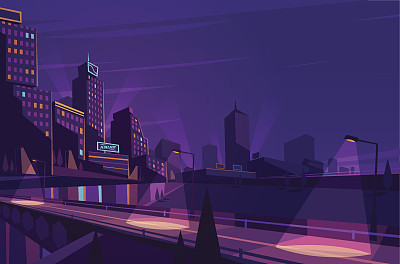 Night cityscape.