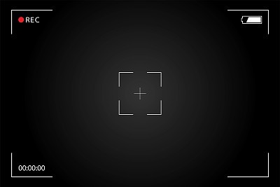 Video camera viewfinder template, recording