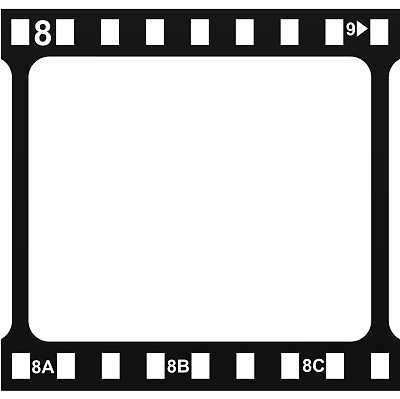 Film picture isolated on white background.
