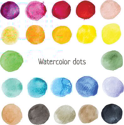 Watercolor color stains
