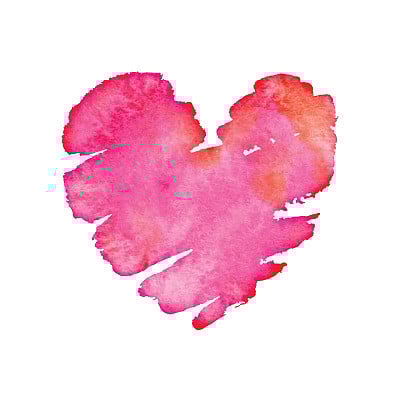 Valentines day watercolor heart background for holiday card.