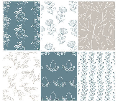 Collection of beautiful vintage patterns. Vector, isolated.