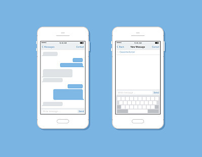 Two smartphones with chat screens
