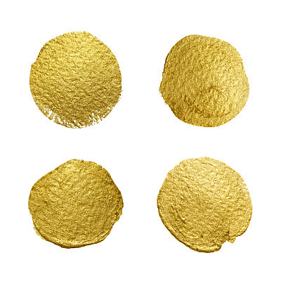 Gold paint circle smear stain texture set