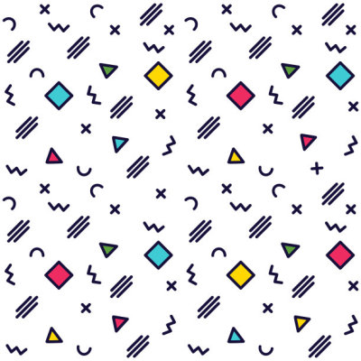Vector abstract geometric pattern eighties style on a white background