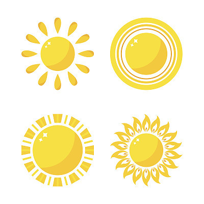 Sun icons collection vector illustration.
